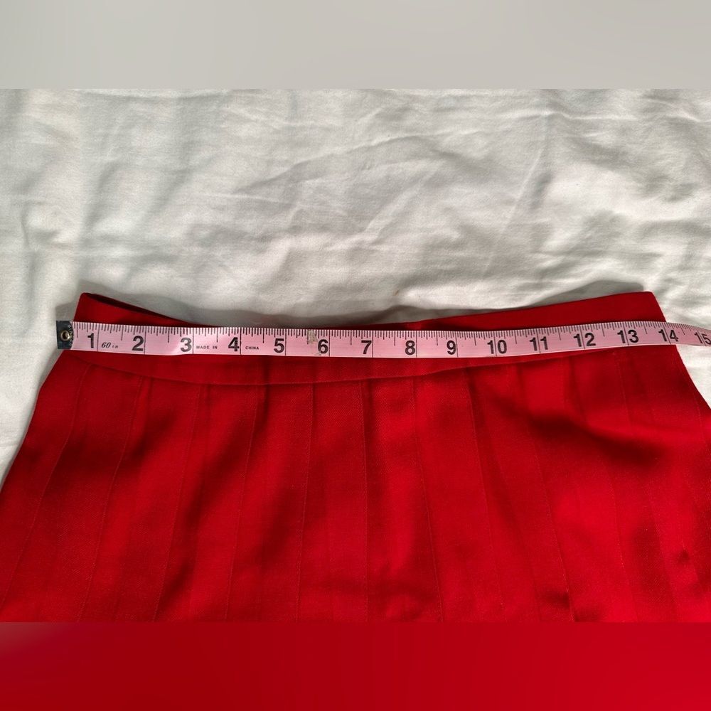 Vintage 80s Talbots Red Wool Pleated Skirt Size 10 Made USA High Waist 29” - Picture 6 of 10